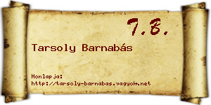Tarsoly Barnabás névjegykártya